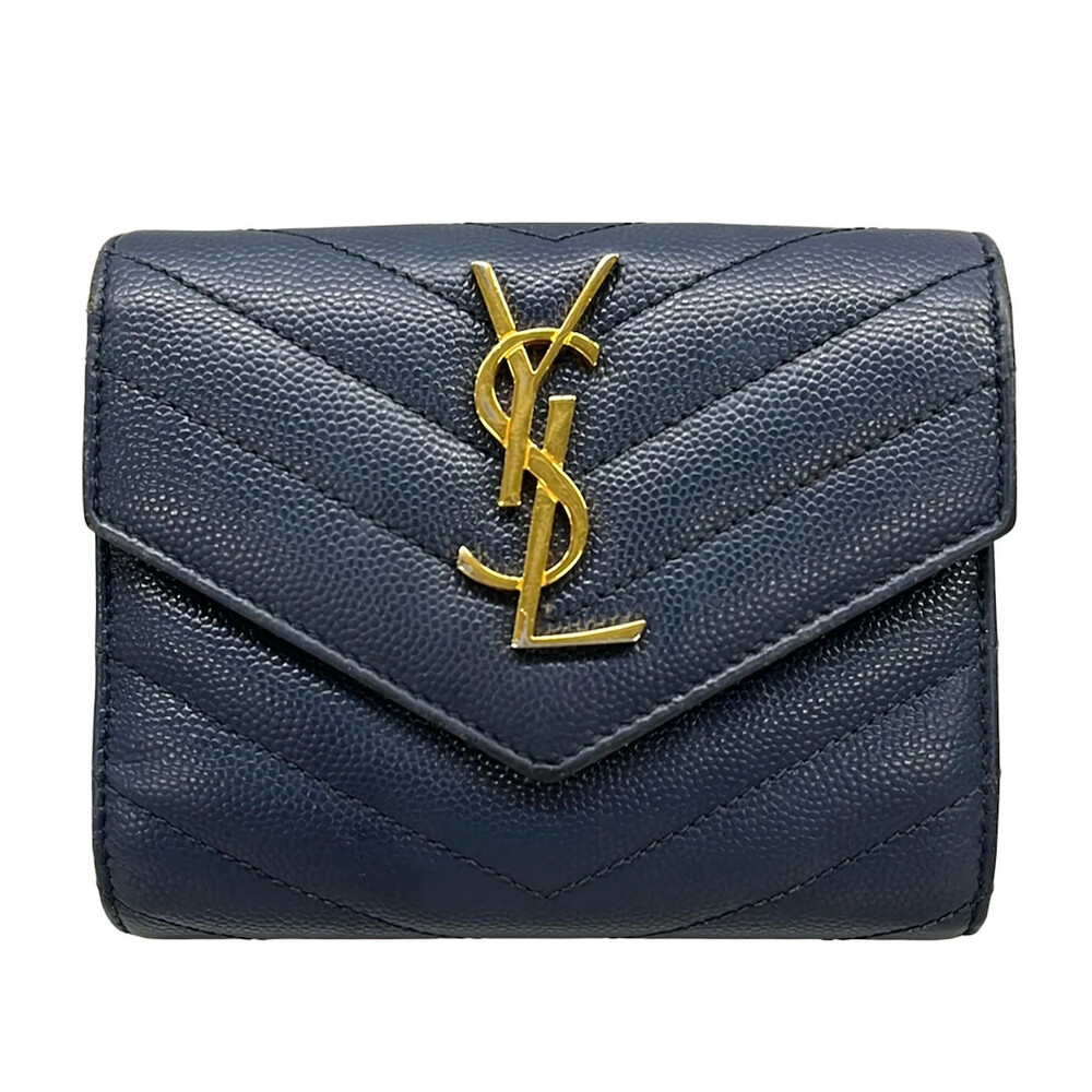 Saint Laurent Paris Navy Leather #322395S58B
